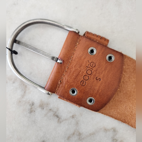 Urban Outfitters Wide Leather Waist Belt Brown Leather Ecote Size S small NWT - Picture 2 of 4